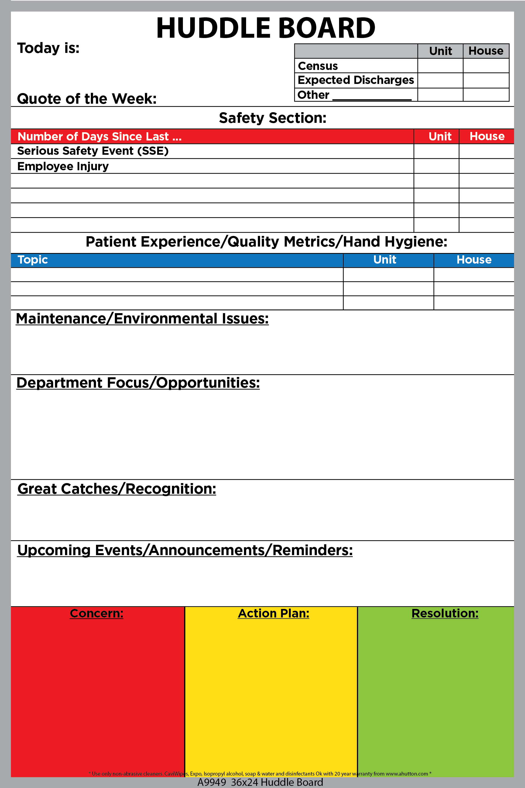 Healthcare Daily Huddle Template