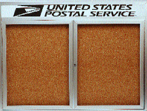 enclosed aluminum bulletin board with header