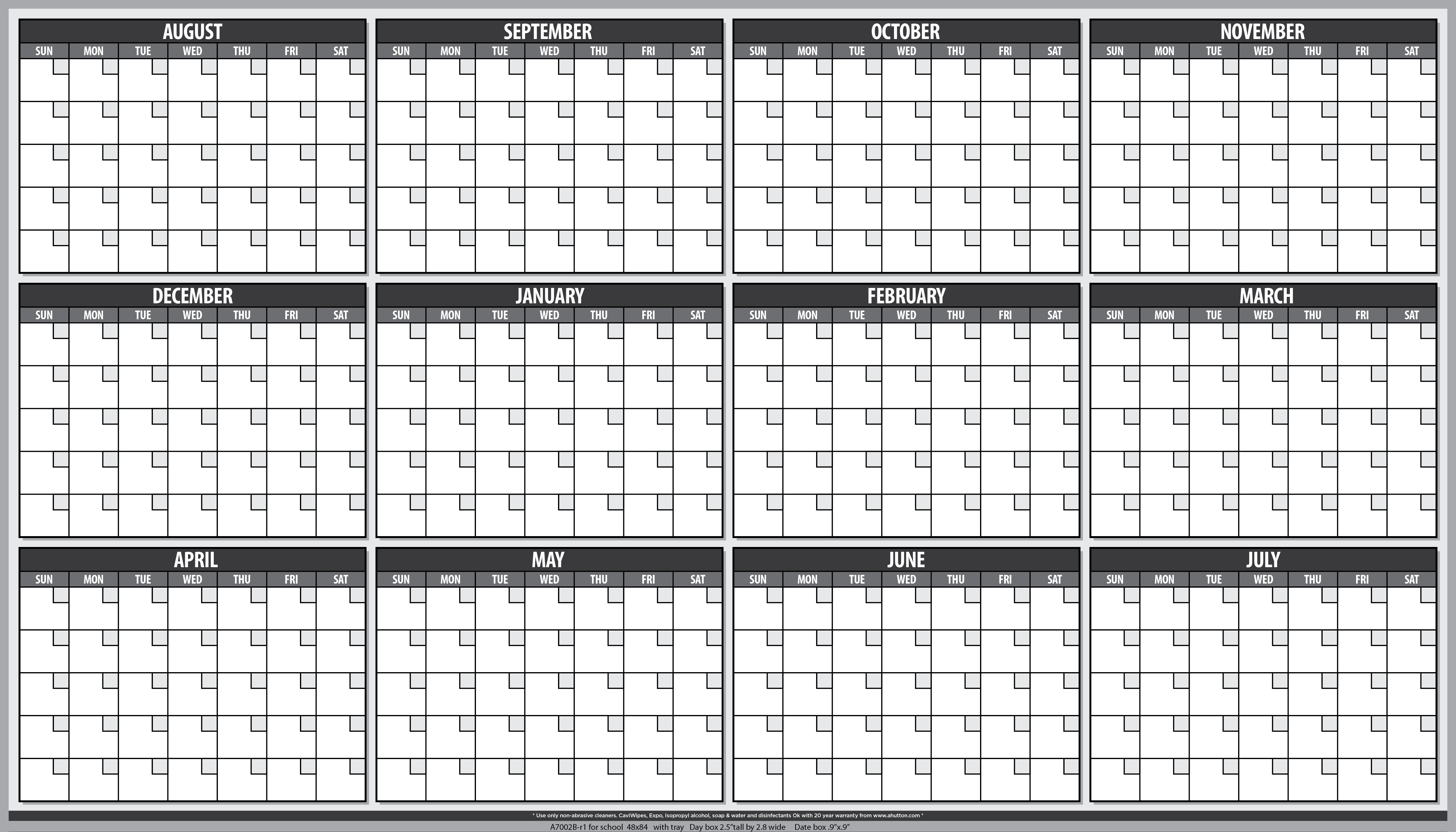 Dry Erase 12 Month Layouts